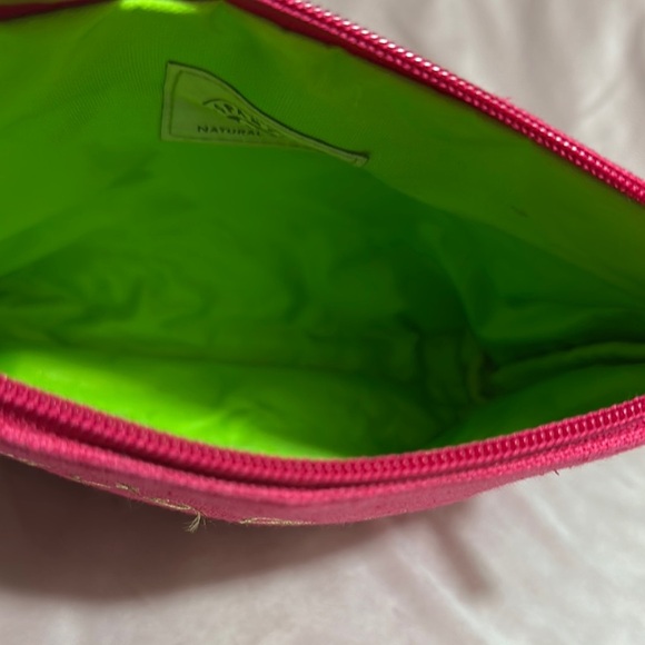 Vibrant Pink Cosmetic Bag with Golden Text - Picture 7 of 8